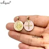 Charms 50 Pieces Religious Saint Benedict Multicolor Medals Catholic Gold Plated Coin San Benito Favors Given As Gifts 230729