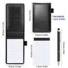 Notepads 10Pcs Mini Pocket Notepad Holder Set with Metal Pen and Pocket Notebook Refills Black 230729