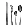 Dinnerware Sets 4pcs 304 Stainless Steel Dinner Knife Fork Spoon Cake Ice Tableware Mirror Set Kitchen