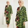 Vêtements ethniques Eid Party Musulman Femmes Satin Imprimé Cardigan Ouvert Abaya Kimono À Manches Longues Maxi Robe Turquie Ramadan Kaftan Dubaï Jilbab