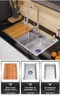 Sus 304 paslanmaz çelik mutfak lavabo kabartma anti-çırpma tek tanklı sebze yıkama havzası doğrama tahtası drenaj sepeti