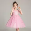 Mädchenkleider, hochwertige Fabrikversorgung, Prinzessinnenkleid für Kinder, Hochzeit, Kindergarten, Auftritt, Klaviershow, 4–14 Jahre