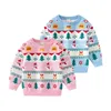 Pullover Feestelijke Fawn Delight Kerst Gebreide Trui voor Peuters 2 8 Jaar Kinderkleding 230731