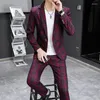 Abiti da uomo Autunno Abbigliamento Boutique Moda Uomo (pantaloni da completo) Evento Speciale Versione coreana Nastro sottile Tendenza Set da due pezzi