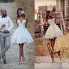 Informal Short Wedding Dresses 2020 Cheap Knee Length Applique Bridal Gowns Lace Vestido De Novia Vintage Brazil Bride Reception D297g