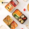 Lunchlådor WorthBuy Portable Box Microwave Safe Plastic Bento med fack Sås Stackbar salladfruktmat Behållare 230731