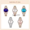 Other Watches CURREN Classy Dress Watches for Women Stainless Steel Band Clock Female Rhinestone Dial Slim Wristwatches Ladies J230728