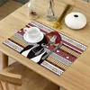 Table Runner 4/6pcs Set Mats Geometic African Women Silhouette Printed Napkin Kitchen Accessories Home Party Decorative Placemats