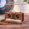 Altavoces portátiles Radio de madera retro Altavoces incorporados Elegante diseño vintage Giratorio AM / FM Tuning Dial Decoración de la mesa del hogar R230731