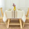 Nappe Broderie Anglicanum Tassel Nappe Coton Couverture De Table Anti-Poussière pour Cuisine Salle À Manger Maison Fête Table Décor R230819