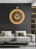 Decorative Objects Figurines Modern Home Decoration LED Lighting Clock Living Room Mute Wall Creative Restaurant 230731