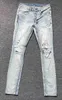2023 Kusbi Jeans Mens Designer Pantaloni Ksb Uomo Primavera / Estate Lavato Consumato con Fori Slim Fit Stretch 30-407vjr