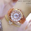 Andra klockor 2022 Rhinestone Elegant Ladies Watches Diamond Women Luxury Brand Watch Gold Clock Wriste Watches For Women Relogio Feminino 2021 J230728