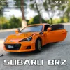 Voitures miniatures moulées sous pression 132 Subaru BRZ Alliage Modèle de voiture de sport Simulation moulée sous pression Véhicules jouets en métal Modèle de voiture Son Lumière Collection Jouet pour enfants Cadeau x0731