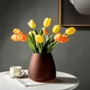 Vasen Nordic Licht Luxus Wohnkultur Milchglas Vase Wohnzimmer Dekoration Tisch Blumen Hydrokultur Terrarium 230731