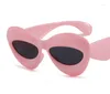 Lunettes de soleil Eye Ins Hip-hop Jump Fashion Show Street Po Lunettes de forme concave personnalisées Cadre épais Chat