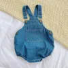 Rompers Baby Boy Girl Denim Overalls Suspenders Jumpsuit Pants Korean Style Solid Blue Cowboy Breastplate Combo Jean Bib Infant Outfits 230731