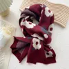 Scarves 2023 Fashion Flowers Pattern Women Ladies Knitted Luxury Winter Warm Thick Scarf Shawl Women's Long For Neck Shawls