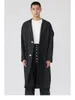 Trenchcoats voor heren en zwart-wit linnen Japanse casual high street oversized jas