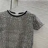 23 Summer Women Designer Dress Dazzling Net Brodery Tee Shirts Dresses Girls Milan Runway Jersey Tank Top A-Line Crochet Stick Mini Dress High End Designer Shirts