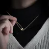 Modetrendhalsband guldpläterad stift halsband i benkedja kedjan trend modemän och kvinnor samma stil