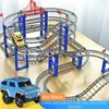 Diecast Model Cars Race Tracks for Boys crea un vehículo de construcción de pista flexible adecuado para regalo de cumpleaños para niños de 3 a 9 años x0731