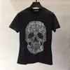 Camisetas masculinas slim fit cristal grande caveira estampada camiseta gola redonda ouroprata camiseta top masculino camisa de grife roupas de marca