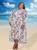 Plus Size Dresses Women Shirt Dress 2023 Summer Printed Long Sleeve Casual Loose Blouse Maxi Vestidos Elegant Beach Party Robes