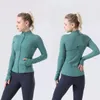 New yoga jacket fashion hot sell clothing Fitness Autumn Solid Breathable Workout Gym Coat Running Sport Sweatshirts Zipper Stand Collar 2023 lady long sleeve