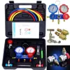 Professional Hand Tool Sets 3 Way Car HVAC Gauges With Hoses AC Manifold Gauge Set R410a R134a R404A R22 Refrigerant Hoses Adapte268l