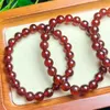 Bangle Natural Orange Garnet Bracelet Crystal Bracelets Round Bead Stretch Healing Gemstone Birthday Present 1PCS 7/8mm