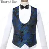 Męskie garnitury Blazery Thorndike Blue Blue Jacquard Wysokiej jakości idealny garnitur projekt ślubny garnitury włoskie projektowanie niestandardowe Mężczyźni Suit Blazer 230729