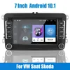 Rádio do carro Android 10 1 Multimedia Player 1G 16G 7 Polegada Para VW Volkswagen Seat Skoda Golf Passat 2 Din Bluetooth WiFi GPS326z