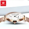 他の時計olevs新しいQuartz Watch for Women Unique Stop Hand Design Elegant Rose Gold Watchstrap Ladies Waterproof WristWrist Watches 5190 J230728