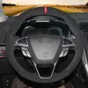 DIY Black Synthetic Suede Hand-sömnad bil rattskydd för Ford Mondeo Fusion 2013-2019 Edge 2015-2019171a