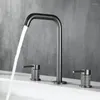 Badrumsvaskar kranar lyxiga mässingskran Modern design koppar lavabo hög kvalitet kall bain mixer tap gun grå 2 eller 3 hål