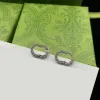 2024 2023-Classique Double Lettre Goujons Or Diamant Boucles D'oreilles Argent Strass Oreille Stud Femmes Date Party Boucle D'oreille Avec Boîte Meilleure qualité