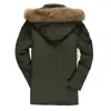 Gabardina para hombre, abrigo táctico térmico acolchado de algodón para exteriores de invierno medio y largo, ropa de algodón