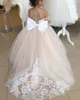 Vestidos de menina Fatapaese de 2 a 14 anos de renda Tulle Flower Girls Dress Princesa para criança Festa de casamento JuniorbridesMaid Maxi Ball vestido de bola 230731