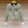 Women's Jackets Luxury Small Fragrance Tweed Jacket For Women French Vintage O-Neck Slim Short Coat High Quality Female Straight Outwear