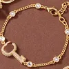 Conjunto de joyas de diamantes de esqueleto para mujer, collar chapado en oro de 18 quilates, pendientes de pulsera, tocado de joyería de lujo de marca elegante a la moda