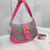 Designer Bolsa de ombro Soho Bolsa de luxo Vintage nas axilas Bolsas femininas de couro genuíno Marrom Roxo Rosa Clássico Logo Bolsa Carteira Bolsas