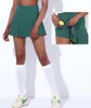 LU Women Tennis Skirtsports اليوغا تنانير تصميف شورت شورتات سستة غولف تنورة تنورة قصيرة مع جيب OR1007