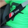 2PCS Paar Auto Sicherheitsgurt Abdeckung S linie RS Logo Soft Strap Schutz Abdeckung für Audi A3 A4 A5 a6 Q3 Q5 Q7 Auto Styling289E