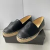 Espadrilles Designer Sneaker Dames Casual Schoen Canvas Echt leer Loafers Klassiek design Laarzen Slipper Slides van Shoebrand 02