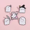 Brooches Pin for Women Funny Ghost Halloween Badge and Pins for Dress Cloths Bags Decor Cute Enamel Metal Jewelry Gift for Friends Wholesale