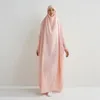 Ethnic Clothing Women Long Sleeve Solid Muslim Abaya Dress Loose Dubai Turkey Islam Clothes Caftan Robe Overhead Gown Full Cover Prayer