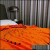 Koce modny projektant koc klasyczny pomarańczowy nadruk sofa sofa łóżko dekoracja szal 150x200 cm upuszczenie dostawy ogrodowych tkaniny dhp4e