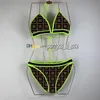 Luxury Bikinis Set Women Knitted Swimwear Sexy Split Swimsuits Charm Girl Beach Bra Brefs Halter Bathing Suits