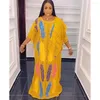 Ethnic Clothing Dashiki African Party Long Dresses For Women Fashion Summer Kaftan Embroidery Evening Gown Muslim Dubai Abaya Nigerian